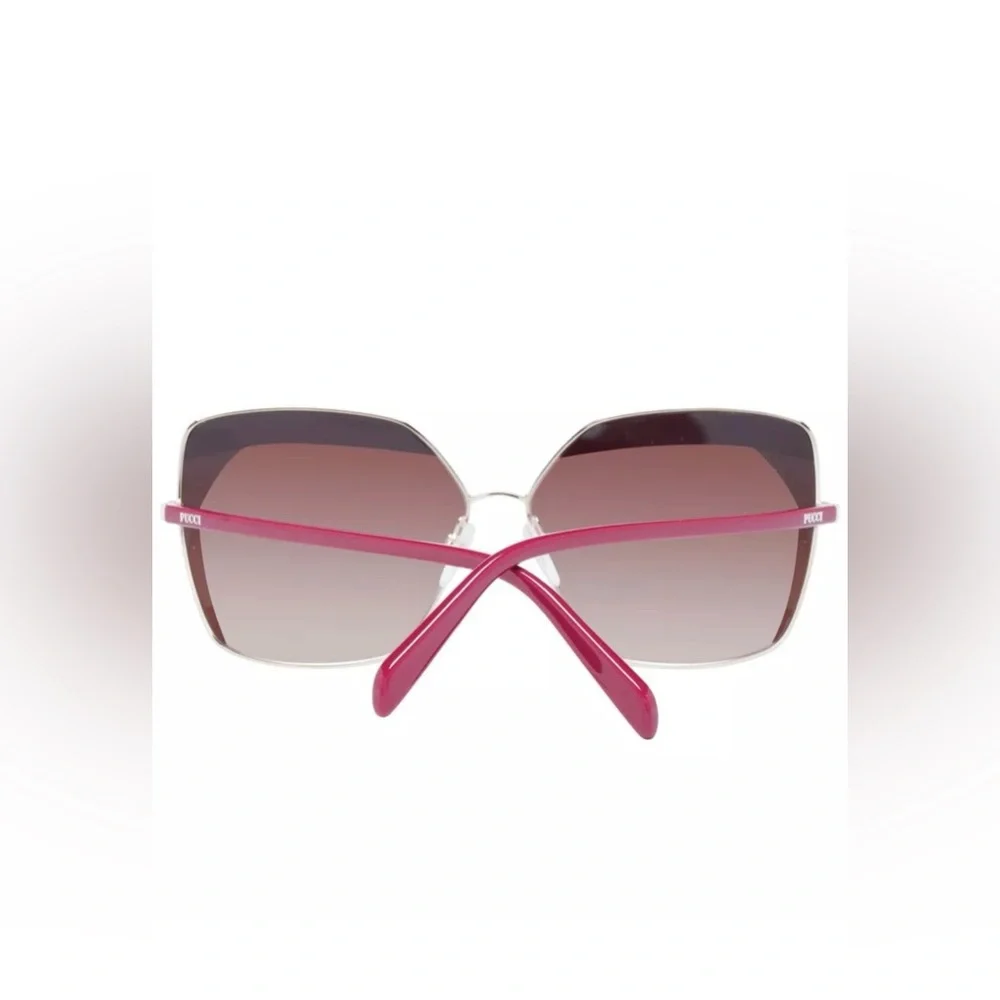 🕶️ EMILIO PUCCI WOMEN RED SUNGLASSES METAL SQUARE GRADIENT EYEGLASSES🕶️ - Picture 11 of 11